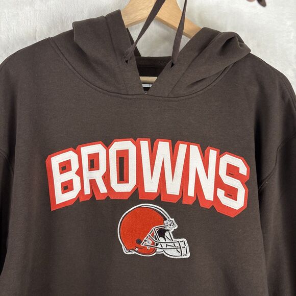 Cleveland Browns NFL Team Pullover Hoodie Embroidered Brown Size 2XL NWT - Picture 2 of 6